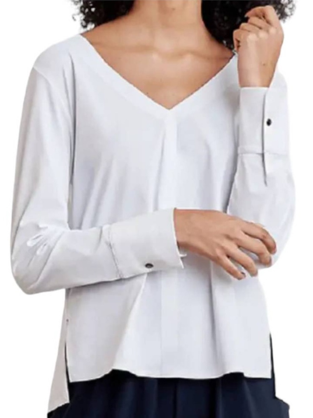 ADay Something Tailored Shirt Blouse Cream White Small